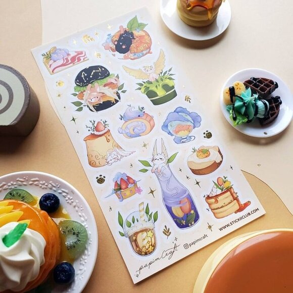 3 for $15‎ - Celestial Cat Cafe Stickers - 1 Sticker Sheet - NEW in Packaging - Picture 4 of 4